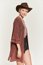 Load image into Gallery viewer, Glitter bell sleeve kimono cardigan
