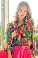 Load image into Gallery viewer, V-neck tie front blouse top
