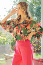 Load image into Gallery viewer, V-neck tie front blouse top
