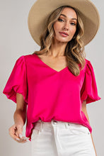 Load image into Gallery viewer, V-Neck Puff Sleeve Blouse Top
