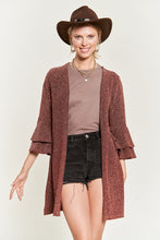 Load image into Gallery viewer, Glitter bell sleeve kimono cardigan
