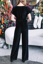 Load image into Gallery viewer, Drawstring Surplice Short Sleeve Jumpsuit

