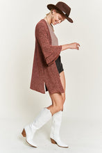 Load image into Gallery viewer, Glitter bell sleeve kimono cardigan
