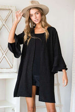 Load image into Gallery viewer, Glitter bell sleeve kimono cardigan
