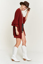 Load image into Gallery viewer, Glitter bell sleeve kimono cardigan
