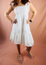 Load image into Gallery viewer, Ruffle sleeve white dress
