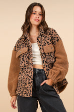 Load image into Gallery viewer, VERY J Fuzzy Leopard Button Down Long Sleeve Jacket
