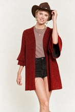 Load image into Gallery viewer, Glitter bell sleeve kimono cardigan
