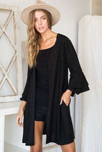 Load image into Gallery viewer, Glitter bell sleeve kimono cardigan
