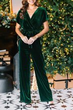 Load image into Gallery viewer, Drawstring Surplice Short Sleeve Jumpsuit
