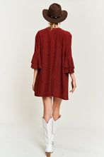 Load image into Gallery viewer, Glitter bell sleeve kimono cardigan
