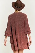 Load image into Gallery viewer, Glitter bell sleeve kimono cardigan
